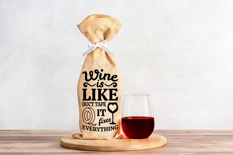 Wine is like Duct Tape- Bottle Bag Wine is like Duct Tape- Bottle Bag