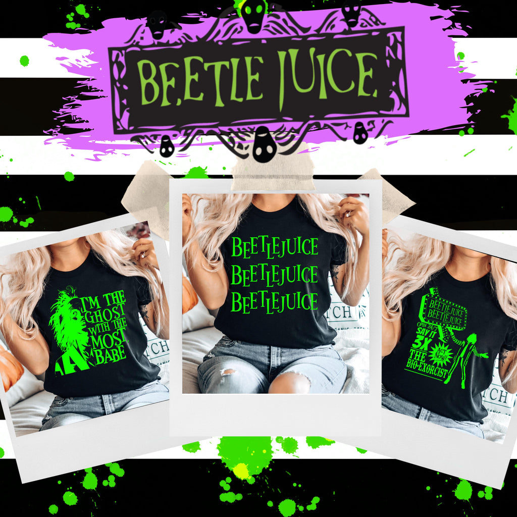 BeetleJuice Collection- Bright Green Completed Tee