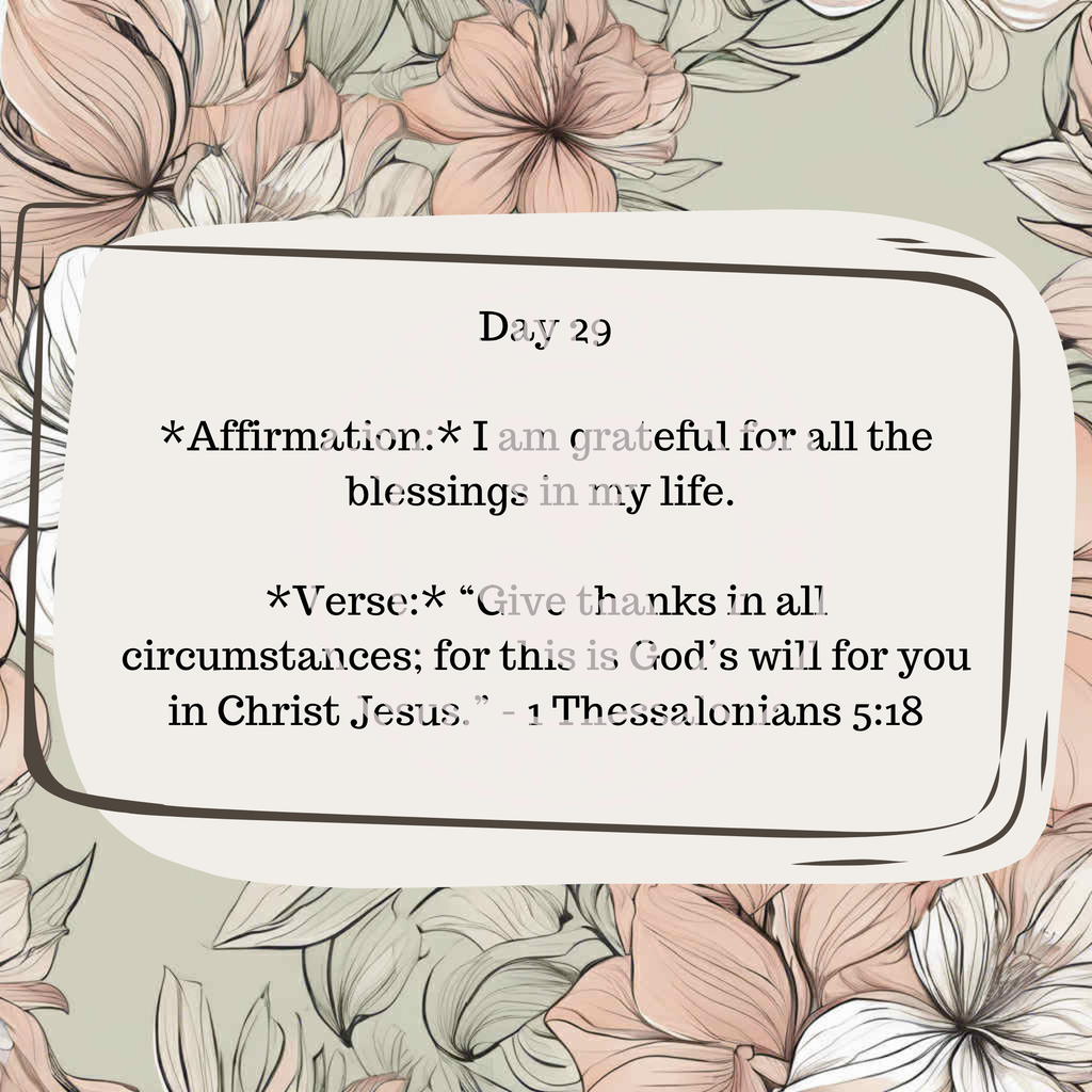30 Daily Affirmations- Floral- Digital Download