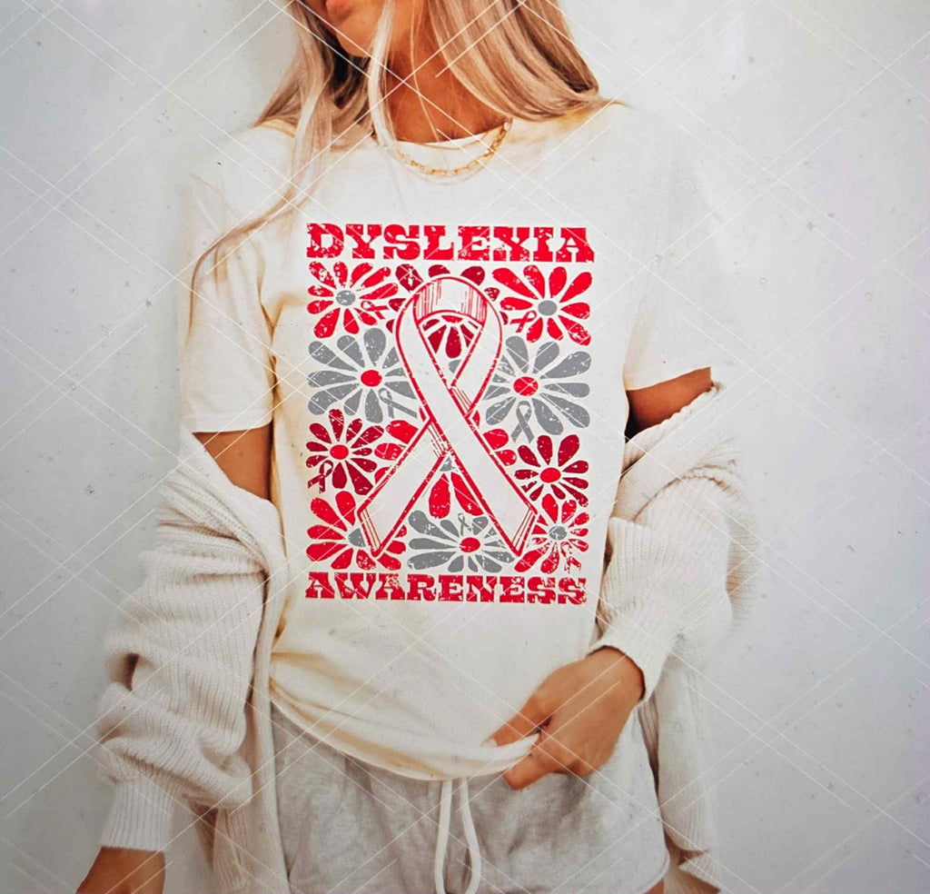 Groovy Floral Dyslexia - TWO DIFFERENT COLORS- Digital