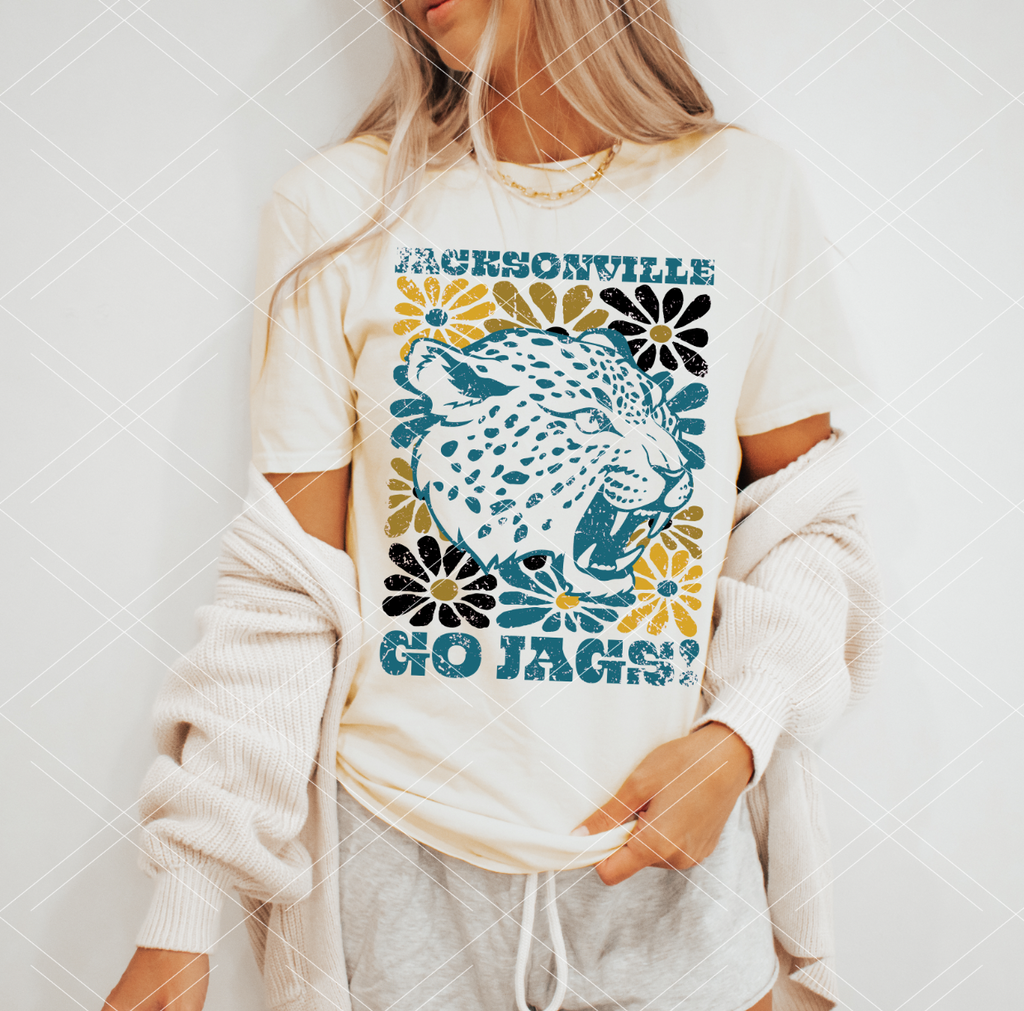 Groovy Floral Mascot Jacksonville Jags Digital