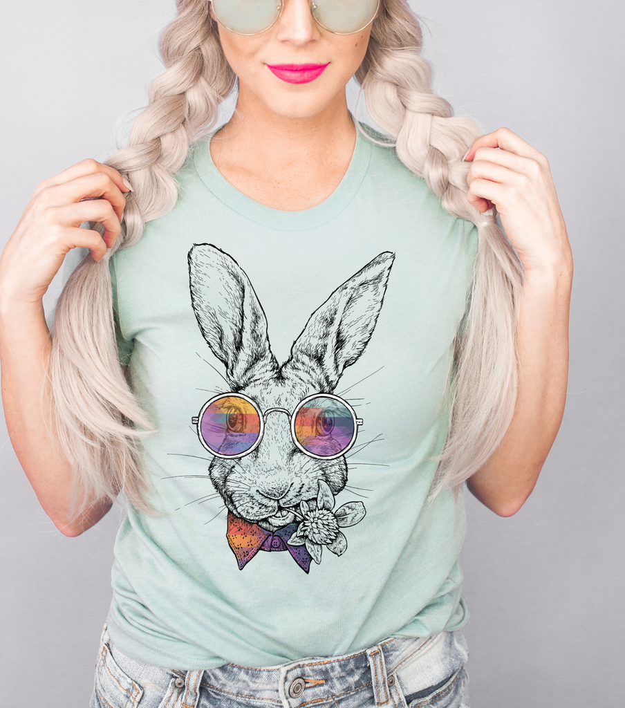 Bunny with Rainbow Glasses