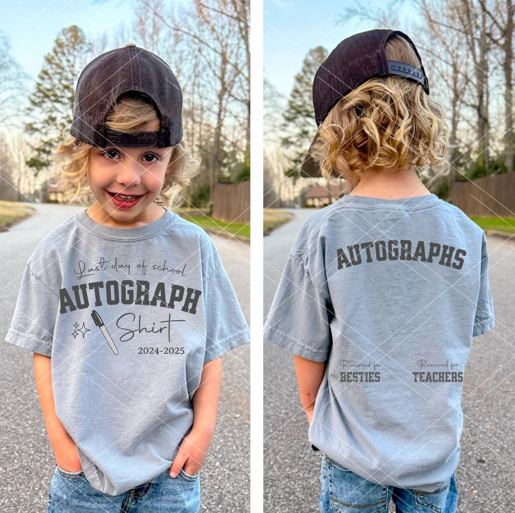 Last Day of School Autography Shirt SET  PRINT ONLY