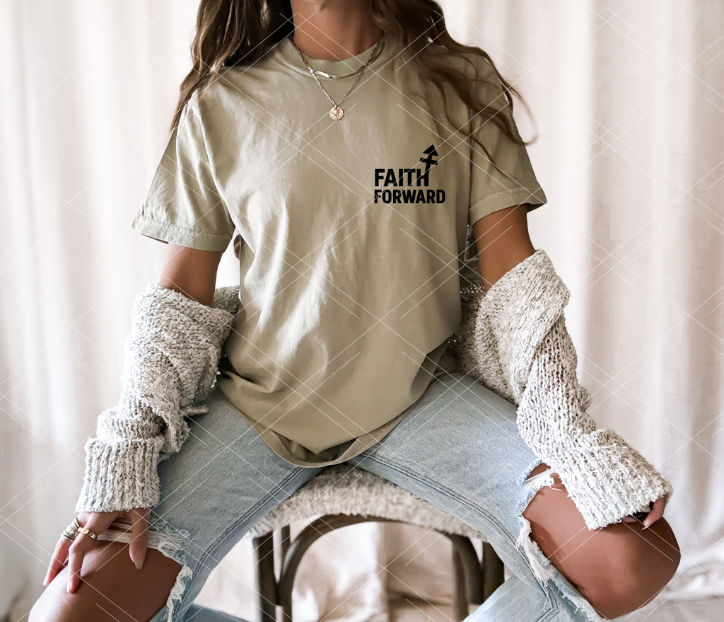 Faith Forward - Khaki Comfort Color
