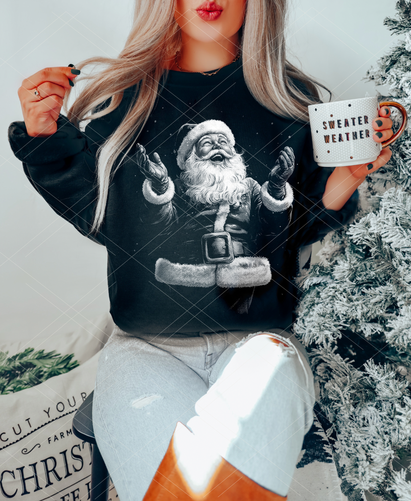Half Tone Santa - Completed Sweatshirt