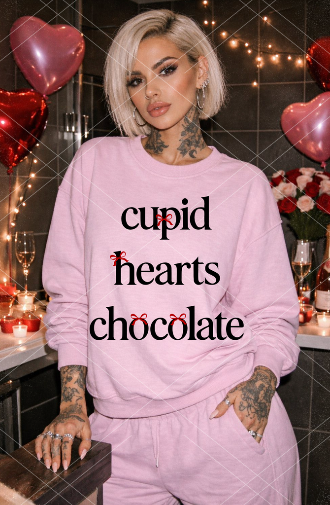 Cupid Hearts Chocolate with Coquette Bow- Print Only | Anything You Can ...