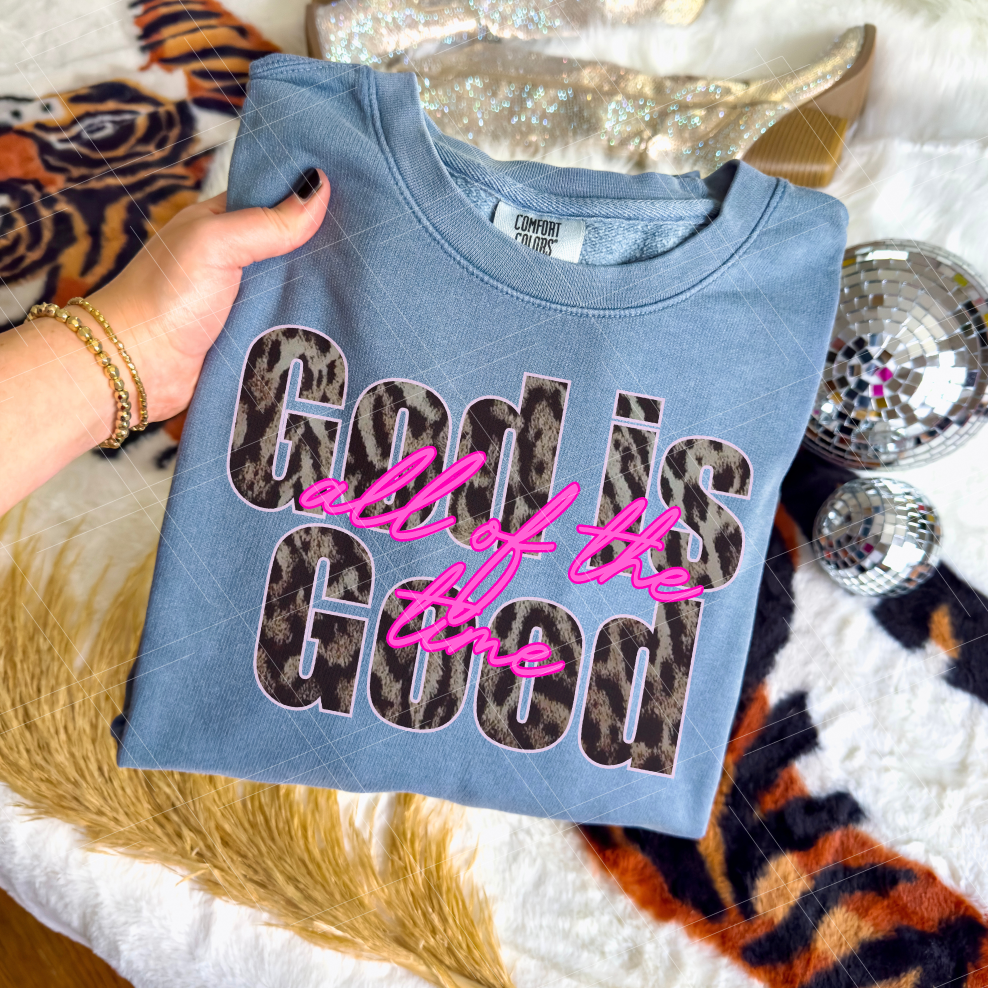 God is Good All The Time leopard and pink- Print Only