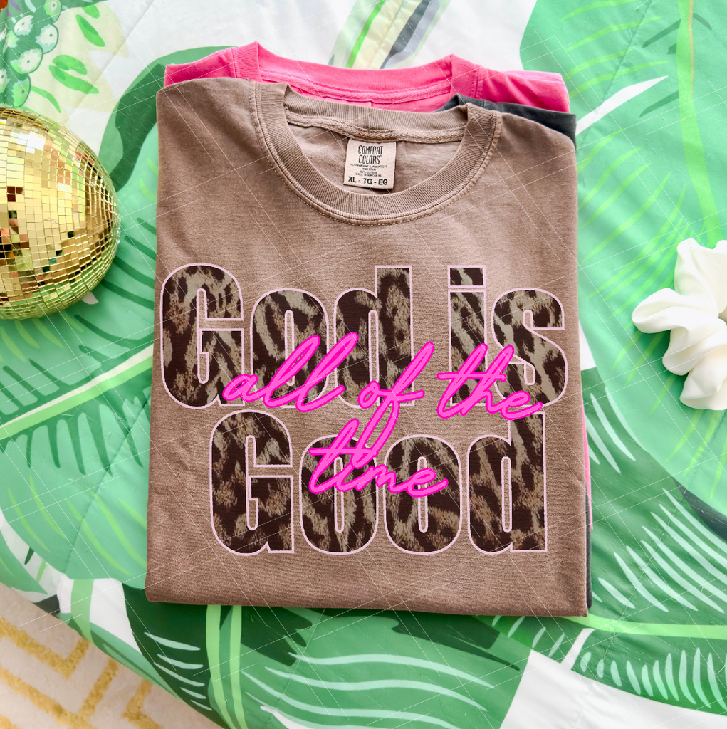 God is Good All The Time leopard and pink- Print Only