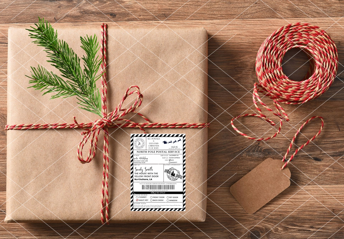 Editable Santa Shipping Labels- Digital Download | Anything You Can ...