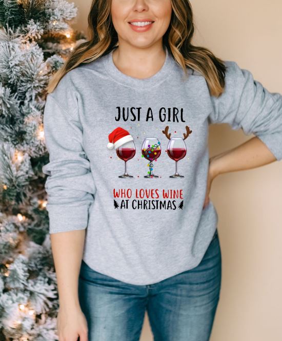 Just a Girl Who Loves Wine at Christmas