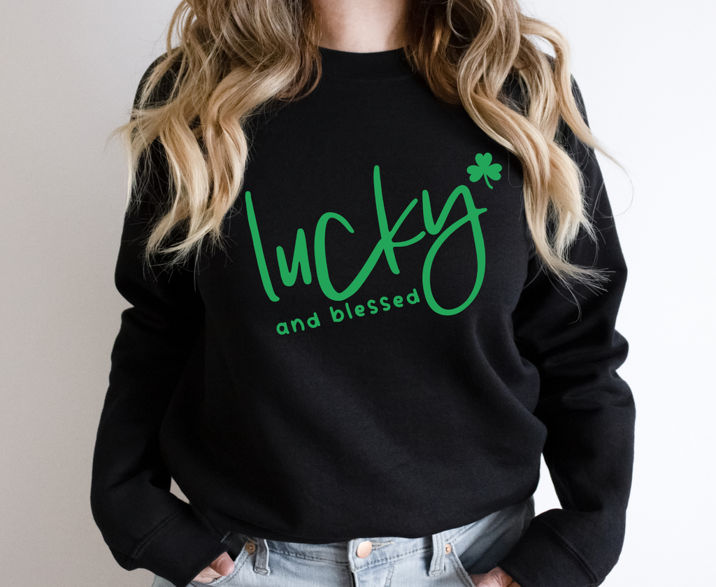 Lucky and blessed- Puff Print