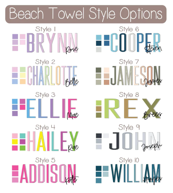 Personalized Custom Color Beach Towel