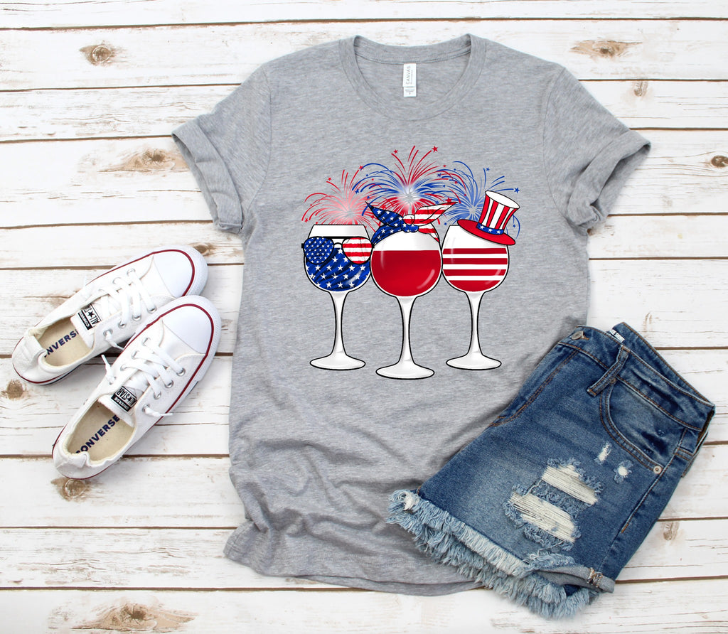 Fourth of July Wine Glasses